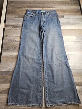Delia's 90s Vintage Y2K Flare Bell Bottom Blue Jeans Junior 3 dELiA*s